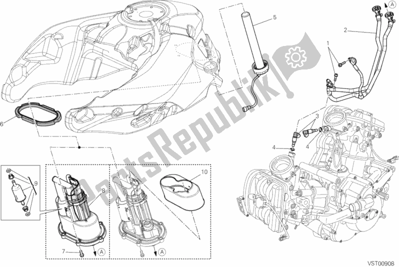 Toutes les pièces pour le Pompe à Essence du Ducati Multistrada 1200 ABS USA 2012